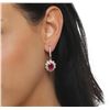 Image 1 : 14KT Yellow Gold 5.76ctw Ruby and Diamond Earrings