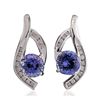 Image 1 : 14KT White Gold 6.30ctw Tanzanite and Diamond Earrings