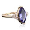 Image 2 : 14KT Yellow Gold 2.78ct Tanzanite and Diamond Ring