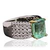 Image 2 : 14KT Two-Tone Gold 5.97ct Emerald and Diamond Ring