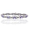 Image 1 : 14KT White Gold 5.55ctw Tanzanite and Diamond Bracelet