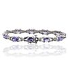 Image 2 : 14KT White Gold 5.55ctw Tanzanite and Diamond Bracelet