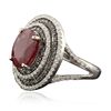 Image 4 : 14KT White Gold 5.55ct Ruby and Diamond Ring