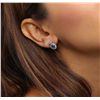 Image 5 : 14KT White Gold 1.91ctw Sapphire and Diamond Earrings