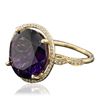Image 4 : 14KT Yellow Gold 12.94ct Amethyst and Diamond Ring