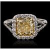 Image 3 : Platinum and 18KT Yellow Gold EGL Certified 3.57ctw Diamond Ring