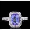 Image 3 : 14KT White Gold 2.15ct Tanzanite and Diamond Ring