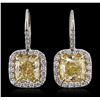 Image 3 : 18KT Two-Tone Gold 7.13ctw Diamond Earrings