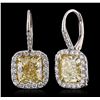 Image 4 : 18KT Two-Tone Gold 7.13ctw Diamond Earrings