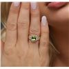 Image 1 : 14KT Yellow Gold 1.82ct Peridot and Diamond Ring