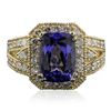 Image 1 : 14KT Yellow Gold 3.68ct Tanzanite and Diamond Ring