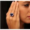 Image 1 : 14KT White Gold GIA Certified 11.73ct Tanzanite and Diamond Ring