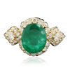 Image 3 : 14KT Yellow Gold 3.22ct Emerald and Diamond Ring