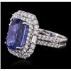 Image 1 : 18KT White Gold GRS Certified 9.57ct Sapphire and Diamond Ring