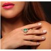 Image 5 : 14KT Yellow Gold 4.01ct Emerald and Diamond Ring