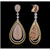 Image 6 : 18KT Three-Tone Gold 17.95ctw Diamond Earrings