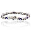 Image 2 : 14KT White Gold 5.20ctw Tanzanite and Diamond Bracelet