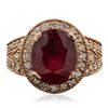 Image 3 : 14KT Rose Gold 5.66ct Ruby and Diamond Ring