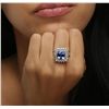 Image 2 : 14KT White Gold 4.33ct Tanzanite and Diamond Ring