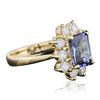 Image 2 : 14KT Yellow Gold 2.86ct Tanzanite and Diamond Ring