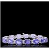 Image 3 : 14KT White Gold 34.30ctw Tanzanite and Diamond Bracelet