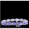 Image 4 : 14KT White Gold 34.30ctw Tanzanite and Diamond Bracelet