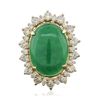 Image 3 : 14KT Yellow Gold 13.91ct Jadeite and Diamond Ring