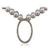 Image 4 : 14KT Yellow Gold Pearl and Diamond Necklace