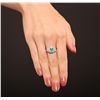 Image 1 : 14KT White Gold 1.21ct Emerald & Diamond Ring