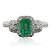 Image 3 : 14KT White Gold 1.21ct Emerald & Diamond Ring