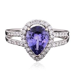 14KT White Gold 1.73ct Tanzanite and Diamond Ring