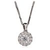 Image 3 : 14KT White Gold 0.96ctw Diamond Pendant With Chain