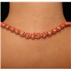 Image 5 : 14KT Rose Gold 77.50ctw Coral and Diamond Necklace