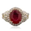 Image 1 : 14KT Yellow Gold 3.68ct Ruby and Diamond Ring