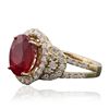 Image 2 : 14KT Yellow Gold 3.68ct Ruby and Diamond Ring