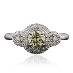 14KT White Gold GIA Certified 0.88ctw Diamond Ring