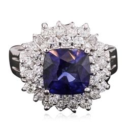 14KT White Gold 3.13ct Sapphire and Diamond Ring