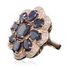 Image 4 : 14KT Rose Gold 10.37ctw Sapphire Ring