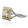 Image 4 : 14KT White Gold 2.02ctw Diamond and Yellow Sapphire Ring