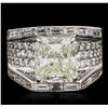 Image 1 : 18KT White Gold 11.07ctw Diamond Ring