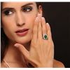 Image 1 : 14KT White Gold 2.12ct Emerald and Diamond Ring