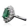 Image 4 : 14KT White Gold 2.12ct Emerald and Diamond Ring