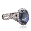 Image 4 : 18KT White Gold 4.09ct Tanzanite and Diamond Ring