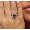 Image 1 : 14KT White Gold 3.00ct Sapphire and Diamond Ring