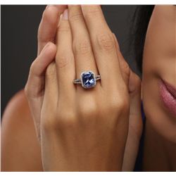 14KT White Gold 3.02ct Tanzanite and Diamond Ring