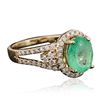Image 2 : 14KT Yellow Gold 1.78ct Emerald and Diamond Ring