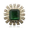 Image 3 : 14KT Yellow Gold 6.43ct Emerald and Diamond Ring