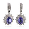 Image 3 : 14KT White Gold 7.46ctw Tanzanite and Diamond Earrings