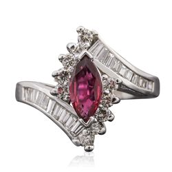 14KT White Gold 0.71ct Ruby and Diamond Ring