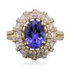 Image 3 : 14KT Yellow Gold 2.49ct Tanzanite and Diamond Ring